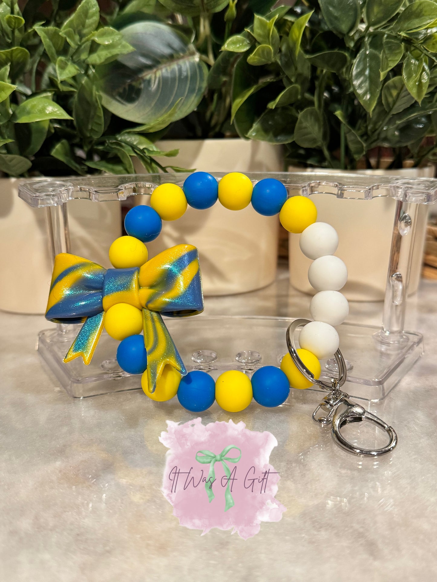 Blue & Yellow Wristlet