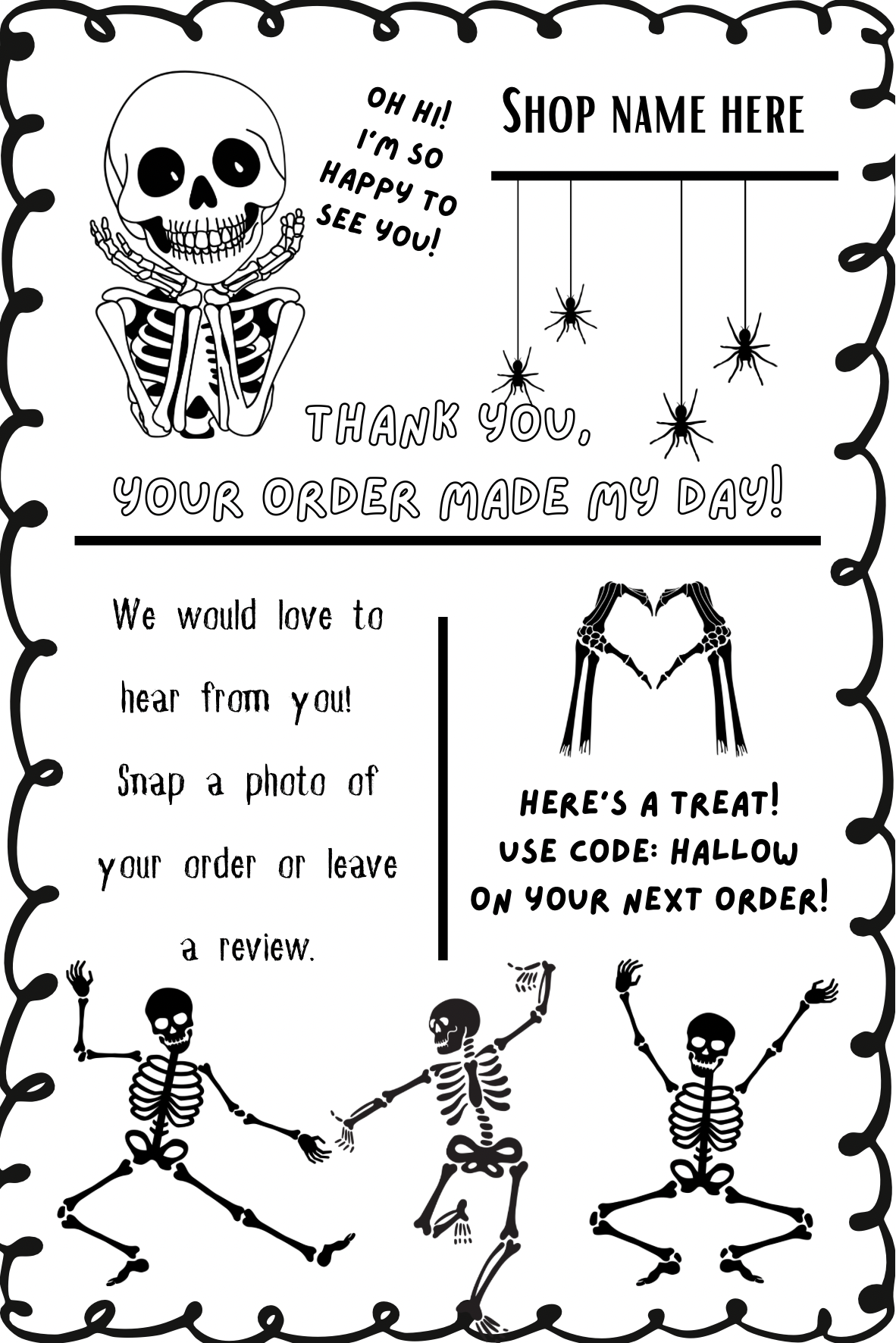 Skeleton package label