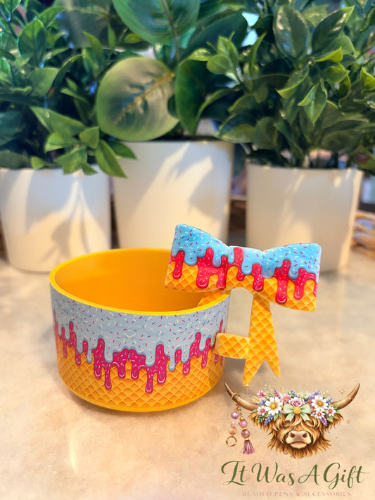 Ice cream drip tumbler boot & topper