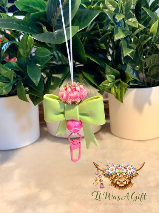 Lime green & pink freshie holder