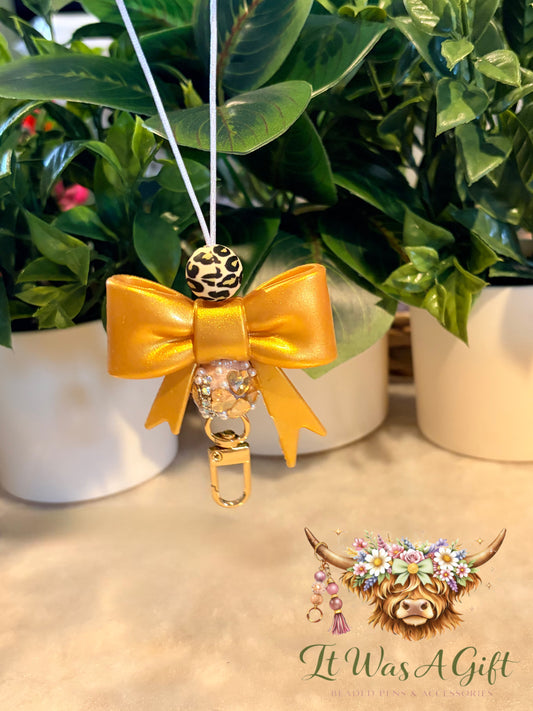 Gold cheetah freshie holder