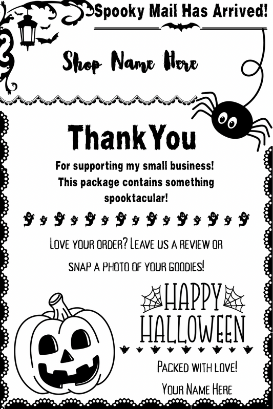 Spooky package label